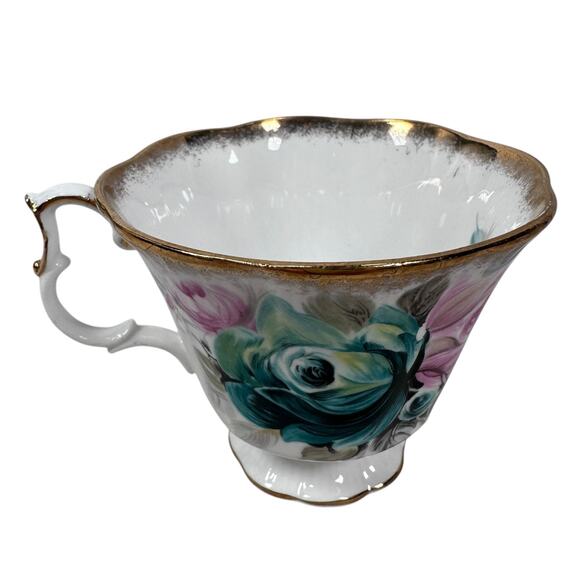 Royal Albert Summer Bounty Series Jade Cup & Saucer Set White Bone China England - Picture 2 of 12